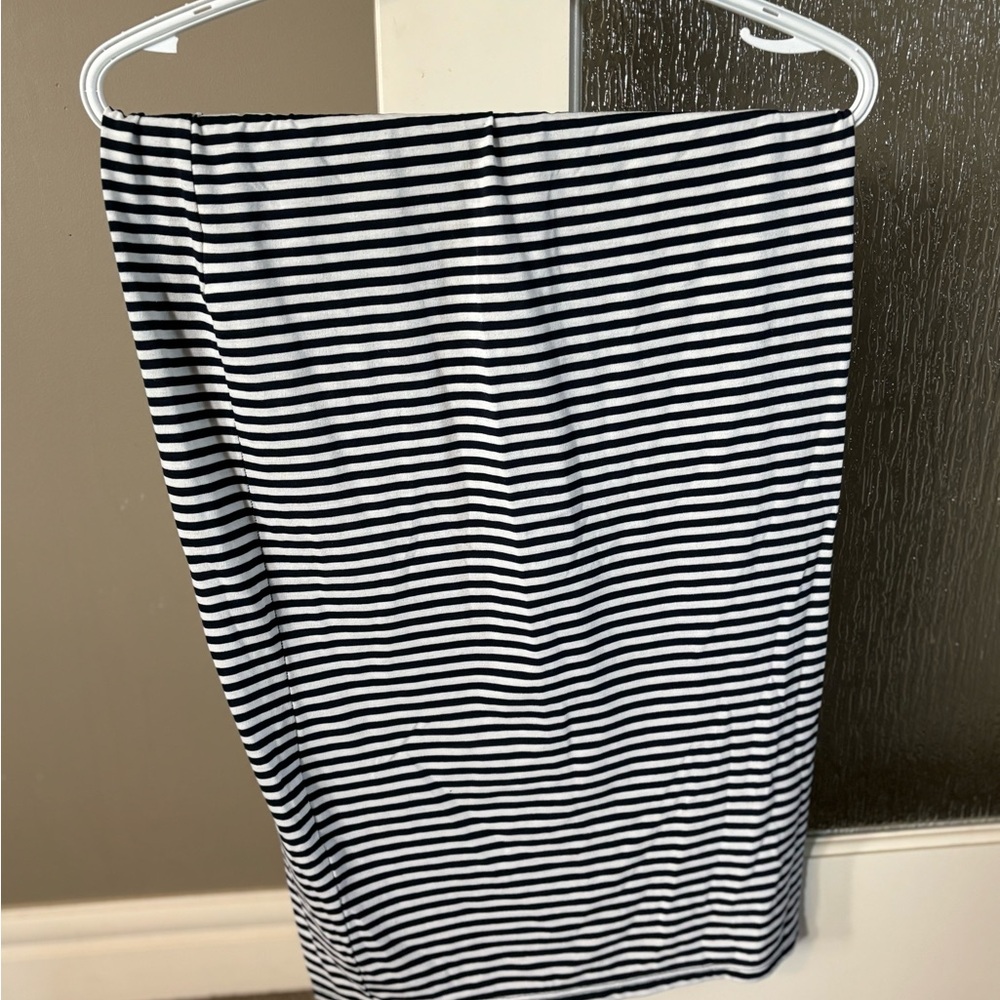 Only Black and White Striped Pencil Skirt